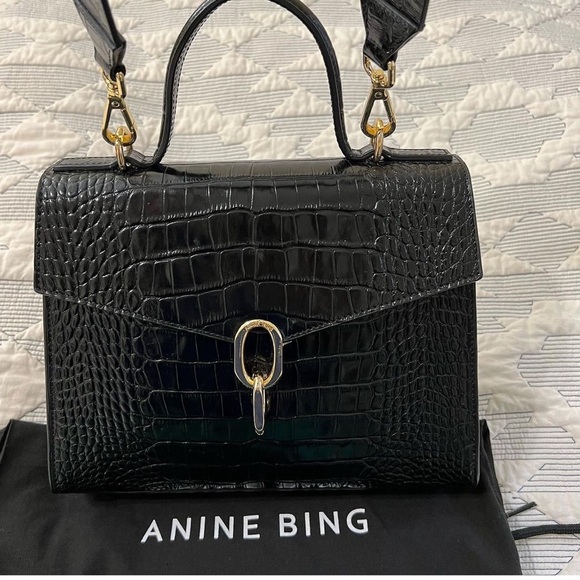 New-  Bing Dana croc effects Embossed bag - Picture 6 of 16